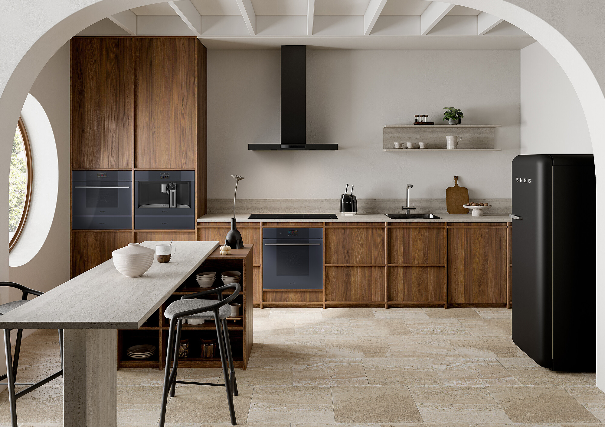Ekspres kolbowy Smeg EGF03BLEU – zdjęcie lifestyle
